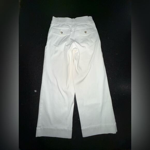 NEW SPANX BRIGHT WHITE Stretch Twill Cropped Wide Leg Pant POCKETS SZ L - Picture 8 of 15